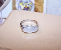 MCGI Sterling Silver Moonstone Quartz Zircon Ring – Size 5.75