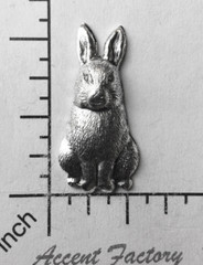 42134 2 Pc Matte Silver Oxidized Rabbit Brass Jewelry Finding