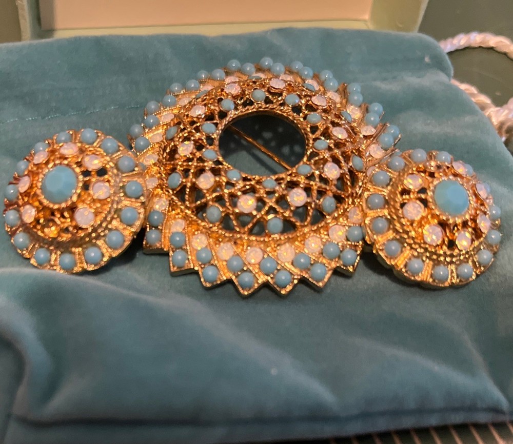 Vintage Sarah Coventry “Aquarius” (1970) Brooch & Earrings Set See Description