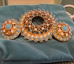 Vintage Sarah Coventry “Aquarius” (1970) Brooch & Earrings Set See Description