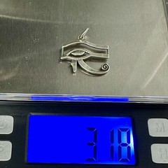 Eye of Horus Wedjat Amulet Pendant Egyptian Symbol 1×1 Inch Sterling Silver