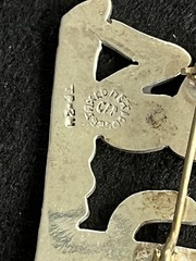 Sterling Silver Pin Made In Taxco, Mexico Sleeping Man & Cactus