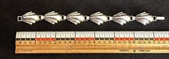 Vintage Coro Shell Shaped 1” 6 Panel Bracelet 6 3/4”
