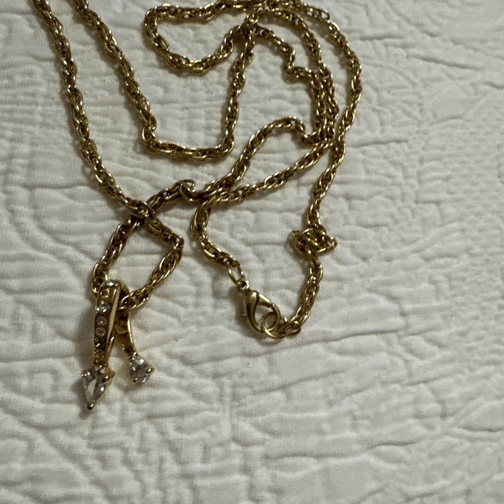 Antique Designer Stunning Zircon Pendant 32 In Stunning Rope Chain So Classy!