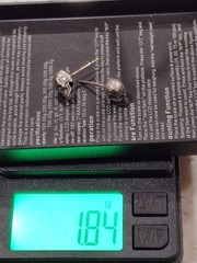 VINTAGE 925 STERLING SILVER SKULL PIERCED/POST STUD EARRINGS