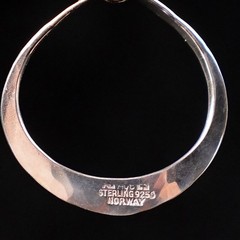 Anna Greta Eker Scandinavian Sterling Silver Modernist Drop Earrings Norway 925S