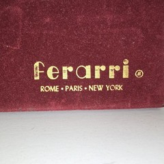 ESTATE Vintage Ferarri 18KT Gold Shield Chain & Bracelet Set in Original Box