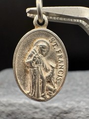 VTG Antique Sterling Silver Saint Francis Anthony Estate Pendant Religious 925