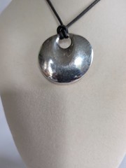 Vintage Robert Lee Morris 925 Sterling Contemporary Disc Pendant Necklace