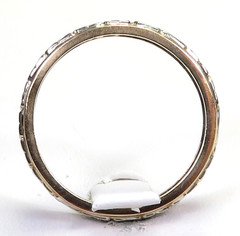 Antique 1920’s Eternity Wedding Band 14K Two Tone Gold Ring Sz 7.25 UK-O EGL USA