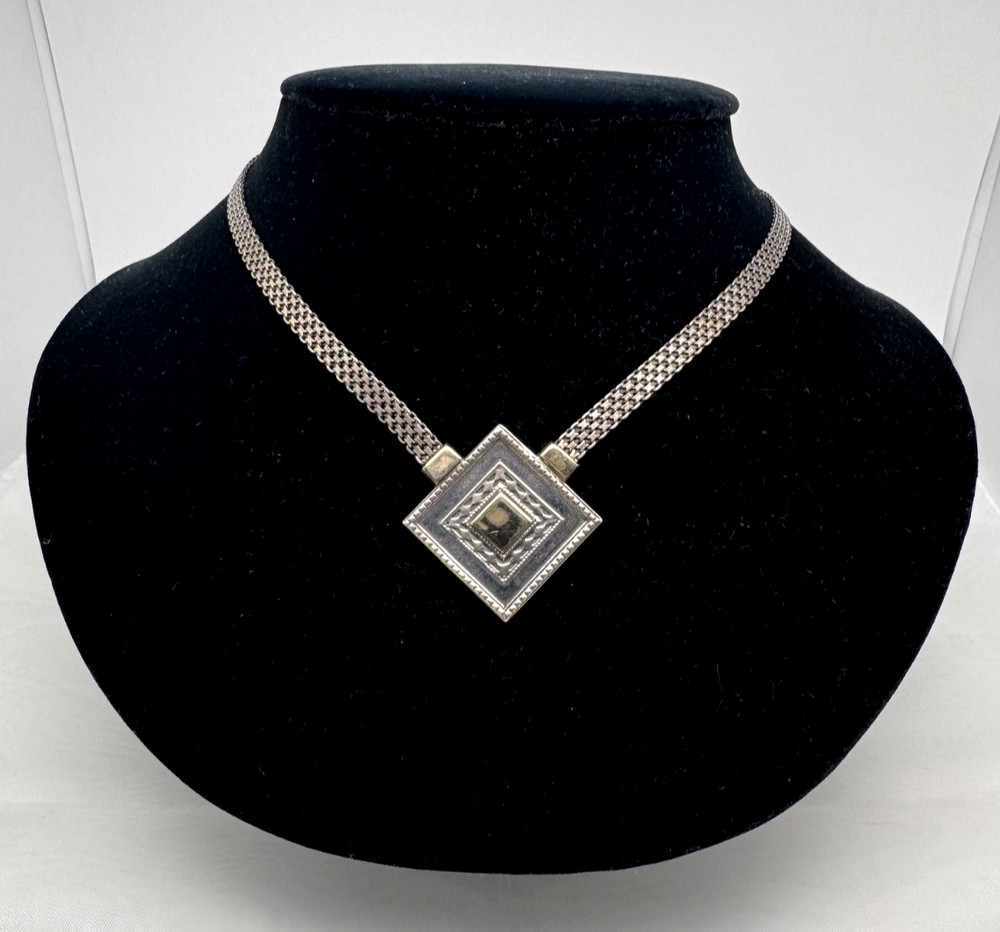 Vintage 925 Silver And Gold Necklace Delicate And Special.