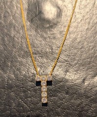 Alex And Ani Rhinestone Initial T Slider necklace