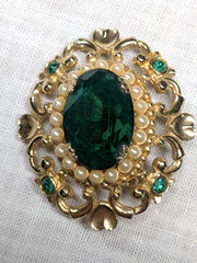 5 Pc Vintage Brooch & Earrings Lot 1960’s Dangle Brooch Clip ons All Coro Pieces