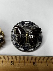 Elegant Brooches TC Cat KC Butterfly UNK Gold Tone See Pictures A102