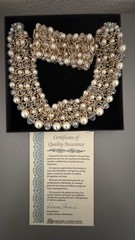 Vintage 4 Strand BiB Style Necklace Set W/Stretch Bracelet Crystals Faux Pearls