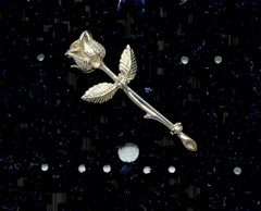 VTG Sterling Silver Signed JC Long Stem Rose Brooch New Old Stock 1 3/4″ 5.8g