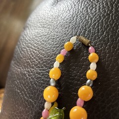 VINTAGE Fruit Salad Glass Bead Necklace 18 In. Barrel Clasp NICE