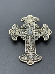 Vintage Sterling Silver Gothic Cross Pendant 1.75″ 9.75 Grams B24