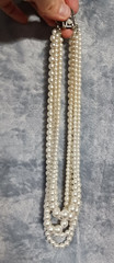 Vintage Sarah Coventry Multi Strand Faux Pearl Necklace Choker Silver Clasp 16in