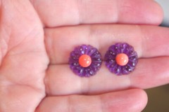 Vintage Amethyst Flower Jackets For Earrings Use With Any Studs You own