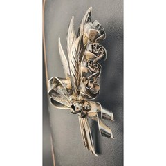 Vintage 1940s HOBE Sterling Silver Flower Bouquet Ribbon Brooch Pin 19.64g