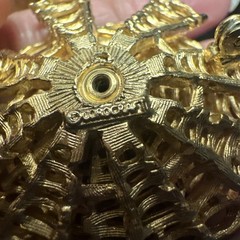 Vintage 1940s-50s Corocraft Flower Brooch Pin 2 Inch Openwork Gold Plated Signed