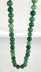 Vtg Aventurine Natural Stone Gold Tone Clasp Beaded Necklace 20” 36.34 grams EUC