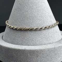 Vintage HCT Italy Gold Plated Sterling Silver Twisted Rope Chain Bracelet 7.75”