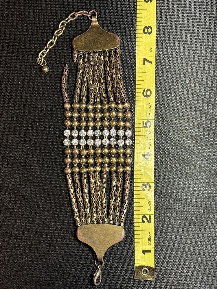 Vintage Rhinestone Mesh Bracelet (1970s-1980s)