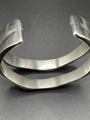 Vintage Sterling Silver Cuff Bracelet RSW Marked Heavy 61.59g Modernist