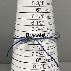 Glass Bead Bracelet Round Blue Cord Adjustable 6mm Smooth Finish Stackable Slide