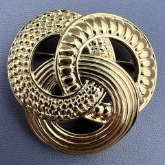 Vintage Monet Brooch Lot Apple Bird Rose Knot Gold Tone Cream Enamel Signed