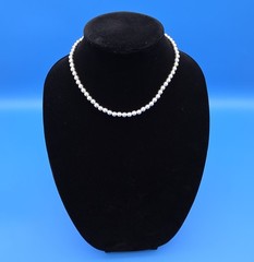 Vintage 16″ Sterling Silver 6 MM Polished Round Bead Ball Necklace 13.08 grams