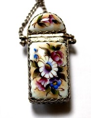 Vintage Enamel Hand Painted Russia Finift Jewelry Necklace-Locket 3 Variation#73