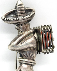 Sterling Man with Crate of Fruit Oranges Brooch Pin Made in Mexico – VINTAGE