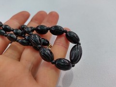 Vintage black glass necklace