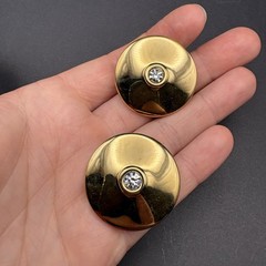 Lot of 4 Pairs Vintage Gold Tone Clip-On Earrings Faux Pearl Enamel Rhinestone