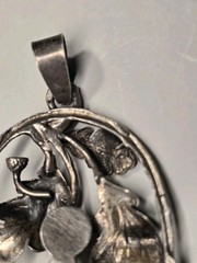 Antique Victorian Sterling Silver Pendant “An Acorn In Oak Leaves” – 35mm x 26mm