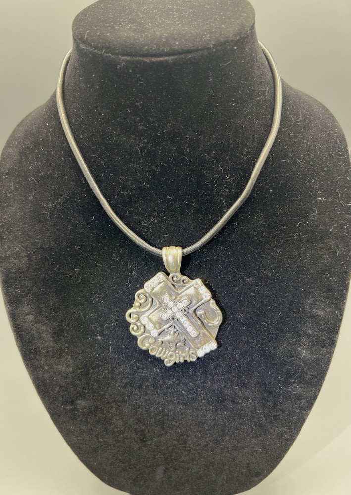 Western Cross Pendant / Necklace / Choker w/adjustable length Branded by You&I