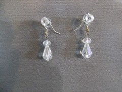1 Pair Unique .75″in Glass Clear Crystal Tear Drop Shape Dangle