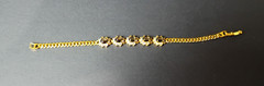 VTG Costume Tennis Bracelet 18 KGP Gold Plated W/Faux Gems Approx. 7.5 in.