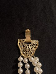 Vintage 1950-1970 Geno Multi-4 Strand Faux Pearl Necklace Gold Tone Clasp
