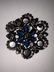 Vintage 1960’s Blue Rhinestone and Aurora Borealis Juliana Brooch by D & E