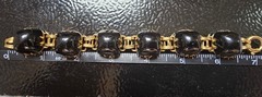 Vintage German Black Glass Cabochon Bracelet (circa 1940s–1950s)