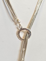 Sterling liquid silver lariat necklace Shube Dakota West