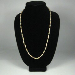 Necklace 29 in Jewelry Paper Bead VTG Strand String Wrap Pink Green Silvertone