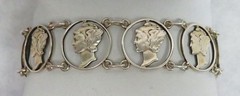VINTAGE SILVER MERCURY DIME “DIME-ON” BRACELET