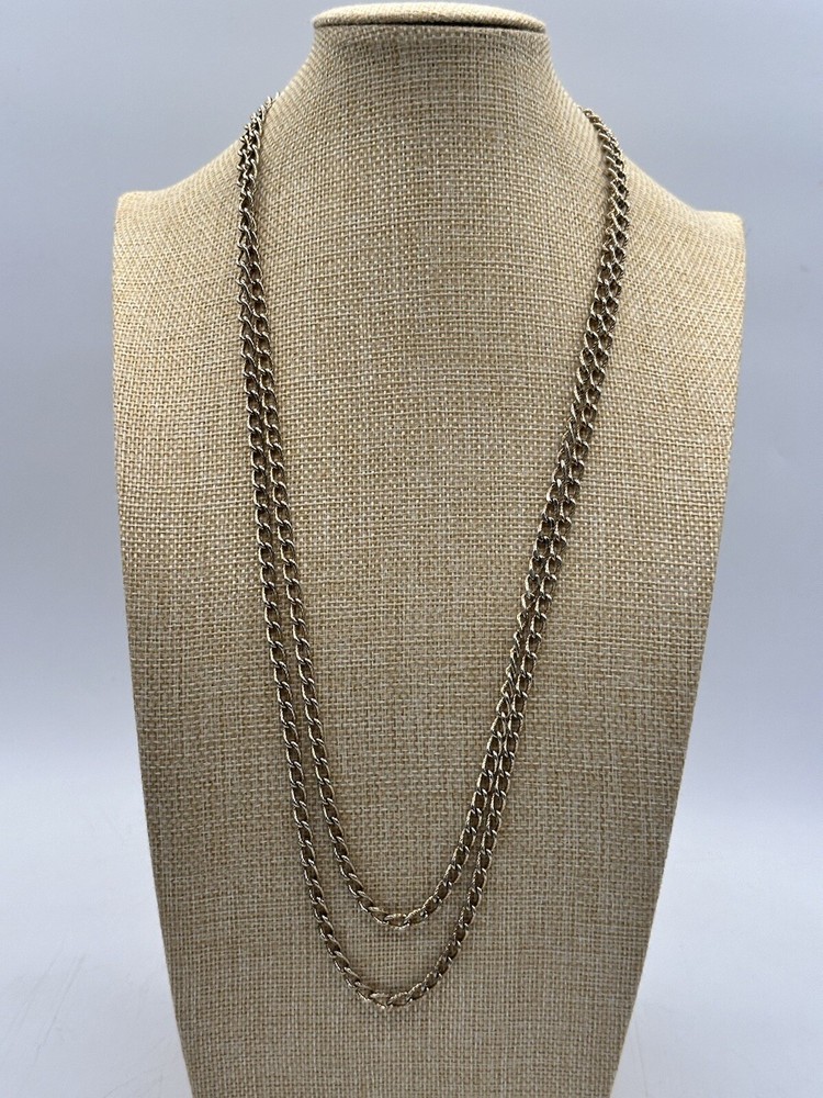 Monet Gold Tone Long Chain Necklace 54 Inches Signed