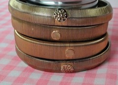 Vintage Stretch Gold Toned Bangle Disco Snake Costume Bracelets Lot of 4