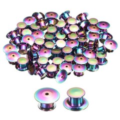 60Pcs Metal Locking Pin Backs, Pin Keepers Locking Clasp, Multicolor